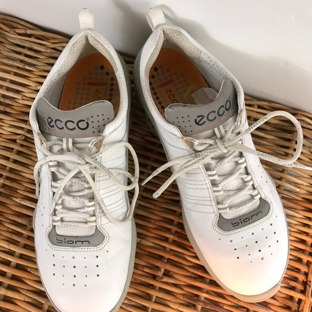 Ecco white athletic shoes